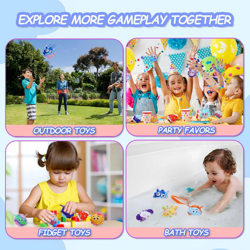 Supovil 48Pack 3D Valentine Day Gifts for Kids,Valentines Cards with Pop Fidget Toys Bulk Stress Ball, Easter Basket