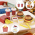Set 26 3+, 3-8 Pillowhale Wooden Play Food for Kids - Pcs Hamburger Pretend Play Food with Fries & Drinks, Montessori