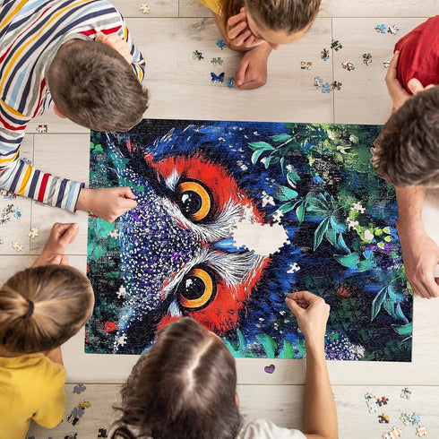 1000 20x27 Inches, Jigsaw Puzzles for Adults Pieces, Animal Owl Birds Difficult Challenging Unique Puzzle for Game