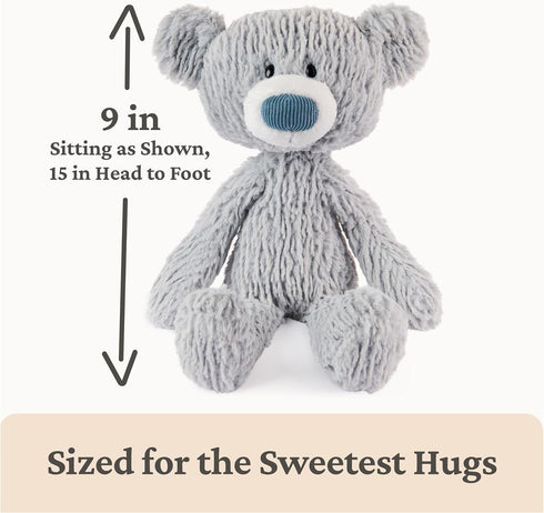 0 15 GUND Toothpick Wavy Bear, Teddy Bear Stuffed Animal for Ages and Up, Gray