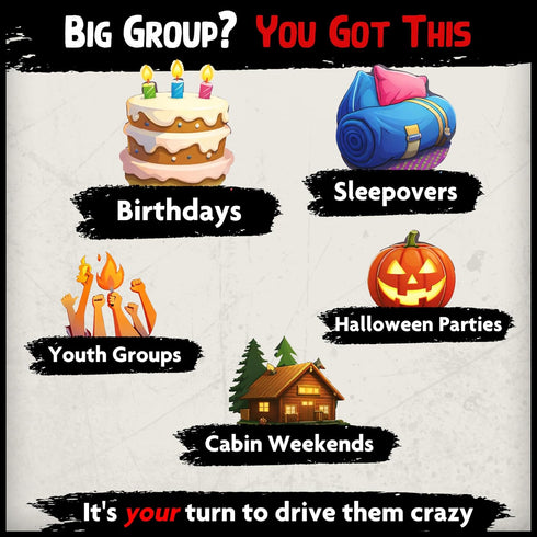 12+, 4-12 Let's Split Up - an Outrageous Horror Spoof Game | Ages Players | Halloween Games for Teens | Horror Board