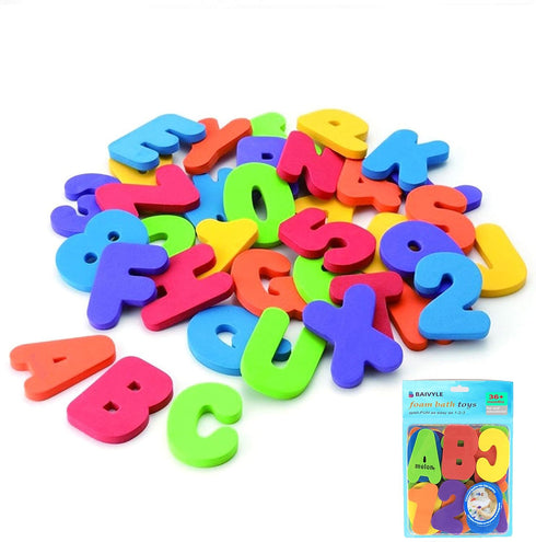36 BAIVYLE Baby Bath Toys Foam Fun Alphabet Letters and Numbers-Floating Toy PCS ABC for Bathtub Educational Kids Boys