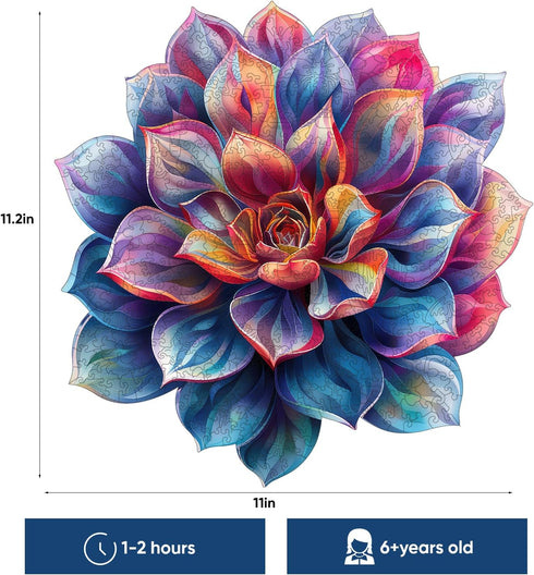 Wooden Puzzle for Adults - Gem Flower Wooden Jigsaw Puzzles (200pcs), Beautiful Gift for Family Game