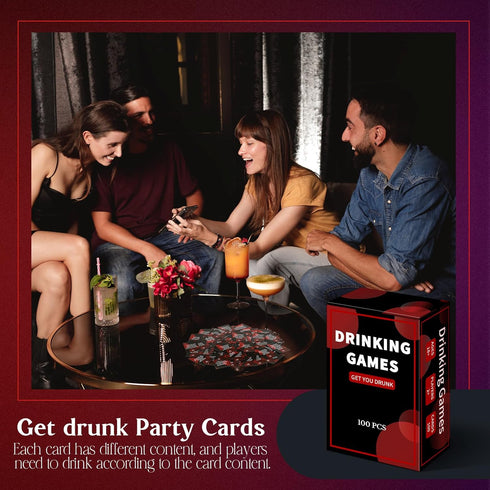 Poen Drinking Games with 1 Box of Cards, Fun Party Game for Adults, Girls Night, Bachelorette Party