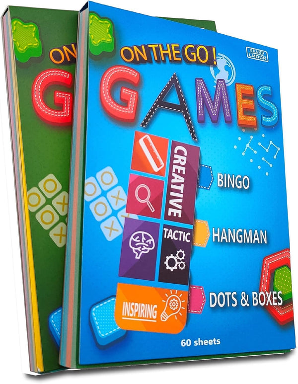 6 Portable Travel Game Activities Notepad, On The Go Plane Trip Game, 4 x 6-inches (2 Pads and 60 Sheets Each)
