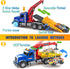 i diy Set 4pcs 3-8 Big Tow Truck Toy With Pull-Back Race Car, Friction Powered Transport Truck, Light & Sounds
