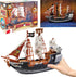 10 inch Playset, 3+ The Dreidel Company Pirate Boat Detailed Pirate Ship Adventure Pirate Toy, Pirate Party Favor