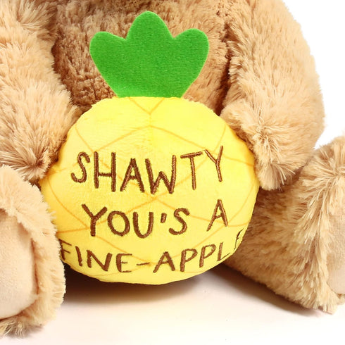 BenBen 12 Inch Teddy Bear for Girlfriend - Funny Plush Bear Toy Gift with Pineapple for Women
