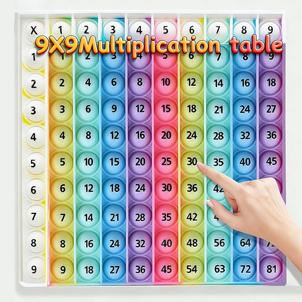 MEIBK Rainbow Multiplication Table Game Learning Board, 9x9 Educational mathSTEM Sensory Math Toy,