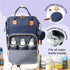 GLIXAVIA Backpack 15+ Backpack Diaper Bag with Changing Pad Large Capacity Baby Bag, Pockets, USB Port, Waterproof