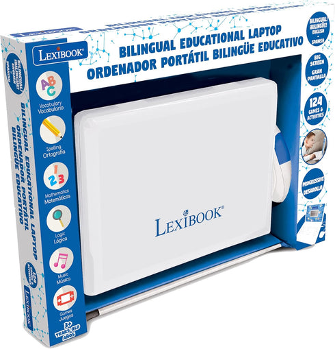 Lexibook Educational Bilingual Laptop Toy for Children, Spanish/English, 124 Activities - JC598i2