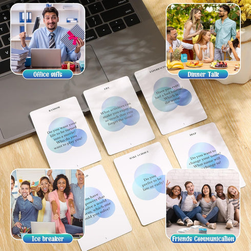 1 Box of Conversation Cards Games, Icebreaker Deck for Relationship Building and Team Activities
