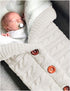 Soft Thick Fleece Knit Swaddle Blankets for Infants - Unisex Stroller Wraps (White)