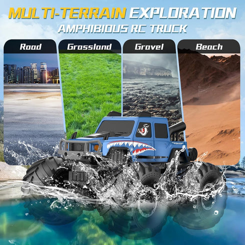 360Rotate 4x4 2.4GHz 6 7 8 9 10 11 12+, NQD Monster Truck Toys, Waterproof RC Truck, Amphibious Remote Control Monster