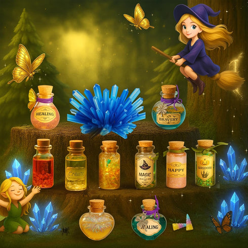 20 6 7 8 9 10 11 12 AMIZEY Potion Kits for Kids Bottles with Magic Growing Crystal, Arts and Crafts for Kids, Halloween