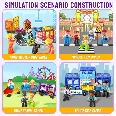 Kids-15pcs,3Community Set 3 4 5 6 7+,Creative Pack Large Magnetic People Figures for Helpers Toys People Perfect