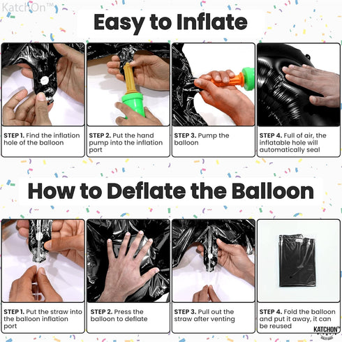 KatchOn Black Number 3 Balloon - Giant 40 Inch for 3rd Birthday Decorations for Boys