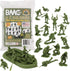 BMC Marx Plastic Army Men US Soldiers, 31pc OD Green WW2 Figures, Made in USA