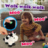 Cuteoy Walking Black Cow Stuffed Animal Speaking Moo Plush Cattle Electric Interactive Animated Plushies Toy for Girls
