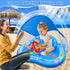 Swimming iGeeKid Baby Play Mat with Sprinkler, Inflatable Baby Pool Float with Canopy Backrest & Stackable Rings Water