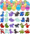 24 Pack Prefilled Easter Eggs with Dinosaur Pop Keychain Toys for Egg