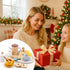 Set 19-Piece 3+ Wooden Tea for Toddlers, Dual-Flavour Pretend Play Tea Party Tray with Wood Cups, Lemon & Mint Tea