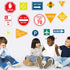 Zonon 15 Pieces Road Signs Wall Decal, Traffic Street Signs Stickers for Kids Bedroom, Classroom Decor