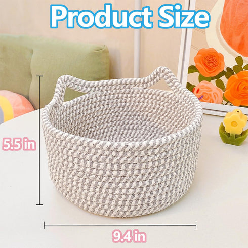 Thildani Closet Small Woven Cotton Rope Basket Empty Decorate Gift Cute Storage Organizing Dog Cat Pet Toy Box Baby