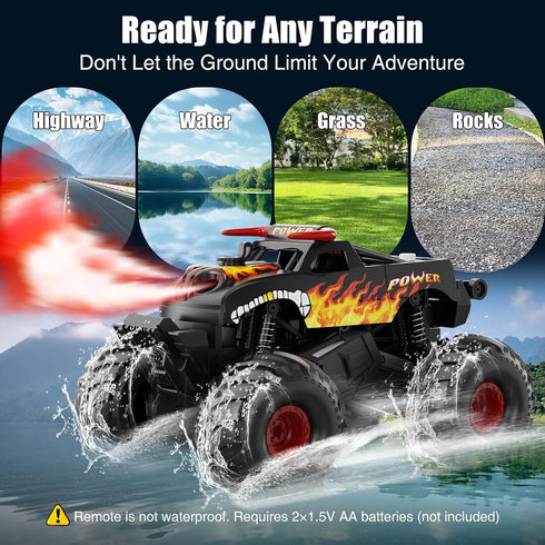 1:16 8-12 4WD 8 9 10 11 12 Alotwan Remote Control Monster Truck Waterproof - Scale RC Truck, Rc Cars for Boys Age