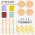 Table-Setting Set 21 3+ Pillowhale Wooden Learning Play for Kids Dinner Plates, Cups & Cutlery for Social Play Pcs