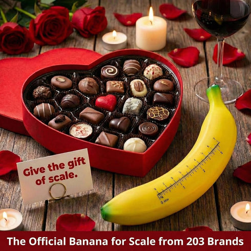 7" Banana for Scale - The Official Internet Measurement Tool - Foam Banana with Ruler - Funny Gag Gift Box, Novelty