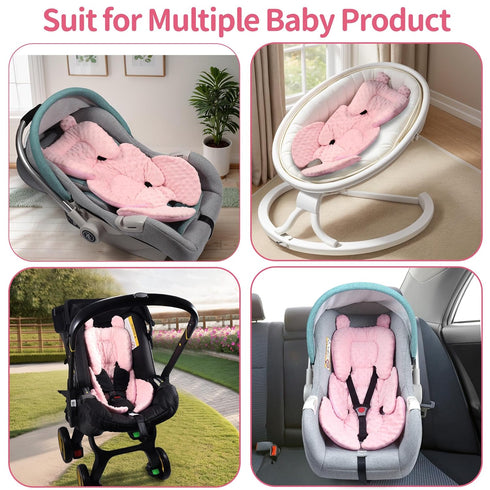 3in1 Newborn,3D Reversible Carseat Head Body Support Minnky Infant Car Seat Insert,Extra Soft Breathable Baby Car Seat