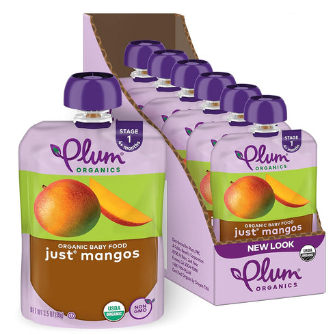 Plum Organics Stage 1 Organic Baby Food Meals, Mango Puree, 3.5 Ounce Pouch (Pack Of 6)