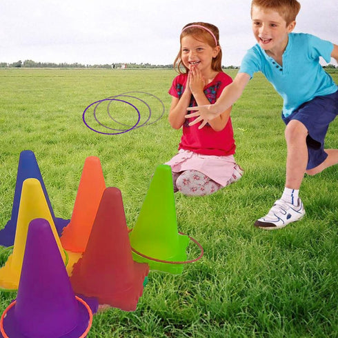Outdoor Toys for Kids, Bead Bags for Tossing, Ring Toss Party Games, Obstacle Course, Backyard Games for Toddlers 3-5