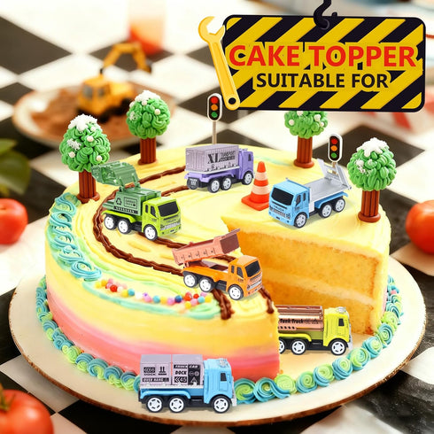 6 Set, 3 4 5 6 Oriate PCS Diecast Metal Toy Trucks Vehicle Cars Toys with Movable Parts, Mini Pull Back Toy Cars