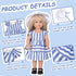 Doll Clothes and Accessories 3 Pc. Set includes 1PC Blue and White Stripes Skirt, 1PC Hat, 1PC White Underwear, Fashionable Skirt Dress Set for Baby Dolls (without Doll & Shoes) 020