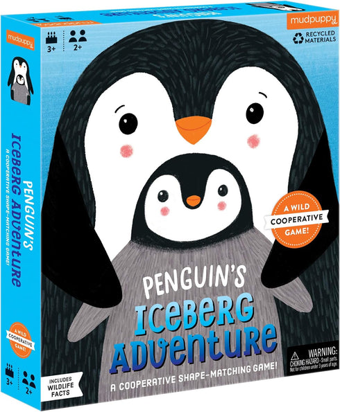 Mudpuppy Penguin's Iceberg Adventure Cooperative Game - Shape Matching Game with Game Board, Movers, and Tiles