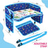 Car Seat Tray for Toddler - Waterproof Kids Travel Table Top - Road Trip Essentials - Lap Desk with Storage (Blue)