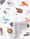 Hudson Baby Unisex Baby Plush Mink and Sherpa Blanket, Alphabet Animals, One Size by Hudson Baby