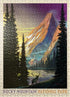MyPuzzle Rocky Mountain National Park: Pyramid Peak Vintage Poster - Premium 500 Piece Jigsaw Puzzle for Adults
