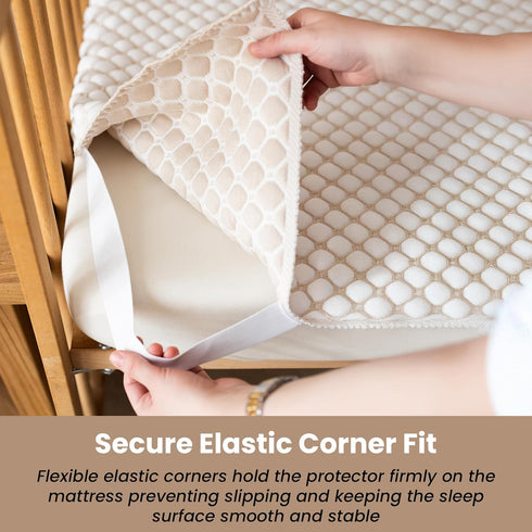 28x55, 3D Baby Cooling Crib Mattress Protector Oeko-TEX Certified, Breathable Knit, Ultra Soft, Washable, Elastic