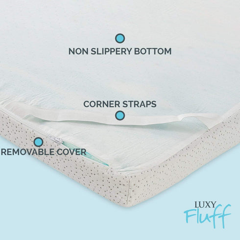 2-Inch 52x27x2 Gel-Infused Memory Foam Mattress Topper for Cribs and Toddler beds, with Added Ventilated Removable