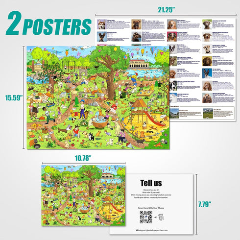 Antelope 1000 Piece Puzzle for Adults, Dog Park Jigsaw Puzzle, High Resolution, Matte Finish