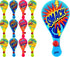 JA-RU Paddle Ball Set for Kids (12 Units) - Outdoor & Indoor Recess Games, 90s Toys Nostalgia, Birthday Party Favors