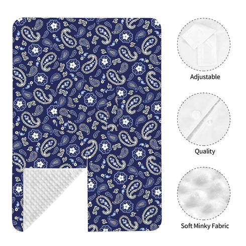 Hcpwzrf Deep Sea Navy Paisley Baby Car Seat Cover & Nursing Cover - Breathable Stretch Multi-Use Cover