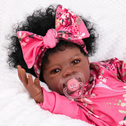 Aori Lifelike Black Reborn Baby Girl Dolls - 20 Inch Realistic Newborn Dolls