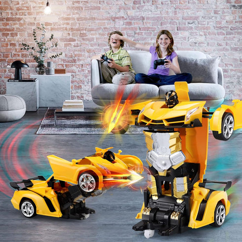 Transforming RC Cars - Remote Control Car Toys for Kids & Boys with One Button Transformation and 360 Degree Drifting