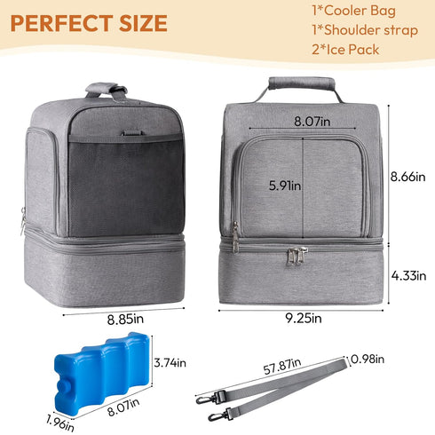 S1, S2, Backpack Pack, NCVI Breast Pump Bag, Double Layer Removable Pump Bag for Spectra Medela, Breast Pump with Ice