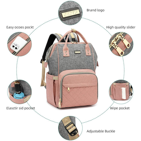 GAIVP Backpack, Backpack Diaper Bag Diaper Bags for Baby Girls Boys, Baby Bags for Moms Dads, Nappy Changing Bag