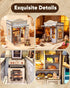 DIY Miniature House Kit, Mini Dollhouse Kit with LED for Beginners Adults, Book Nook Model Building Craft Diorama Kits